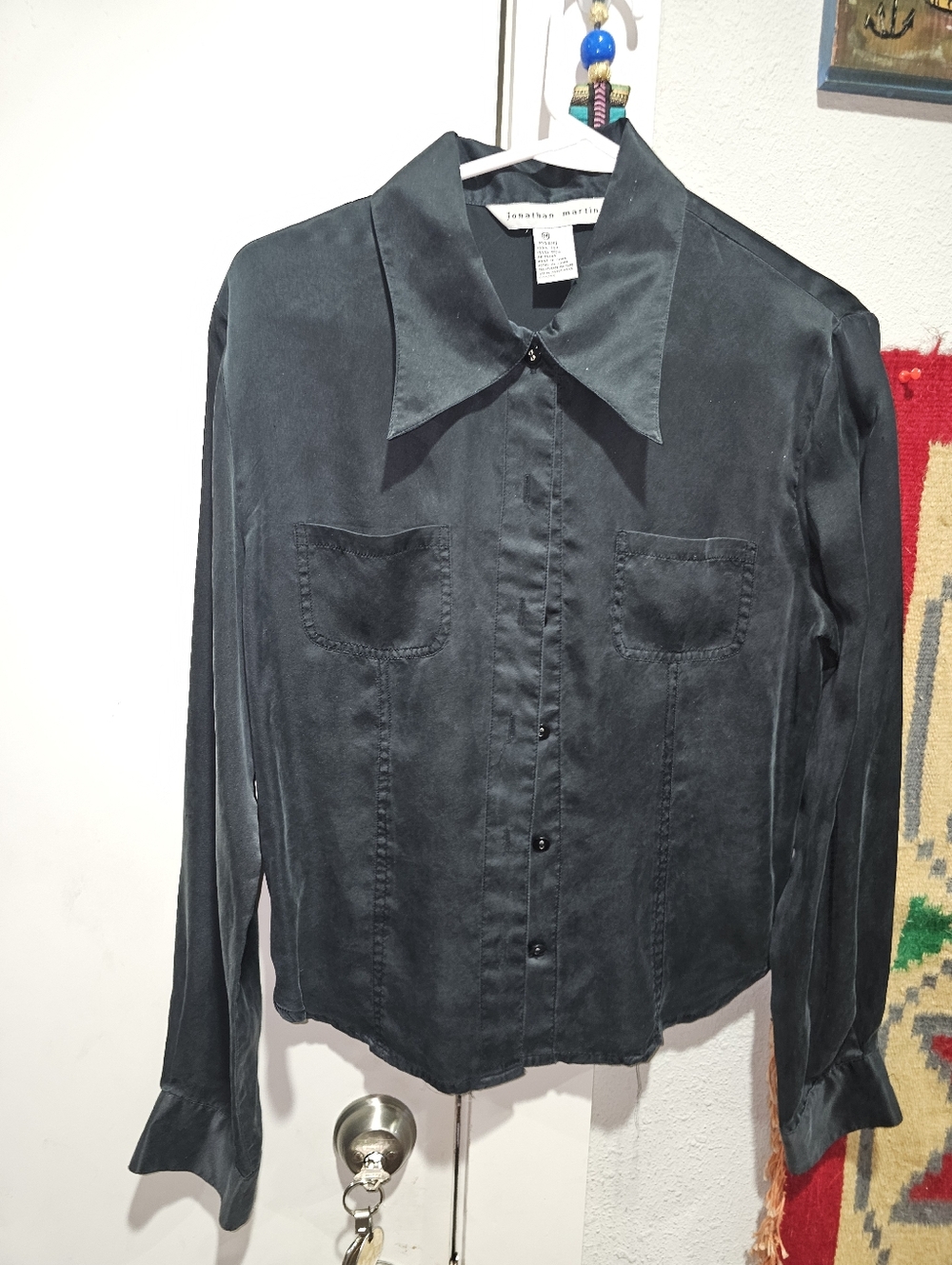 Vintage Jonathan Martin Silk Button-down Blouse M